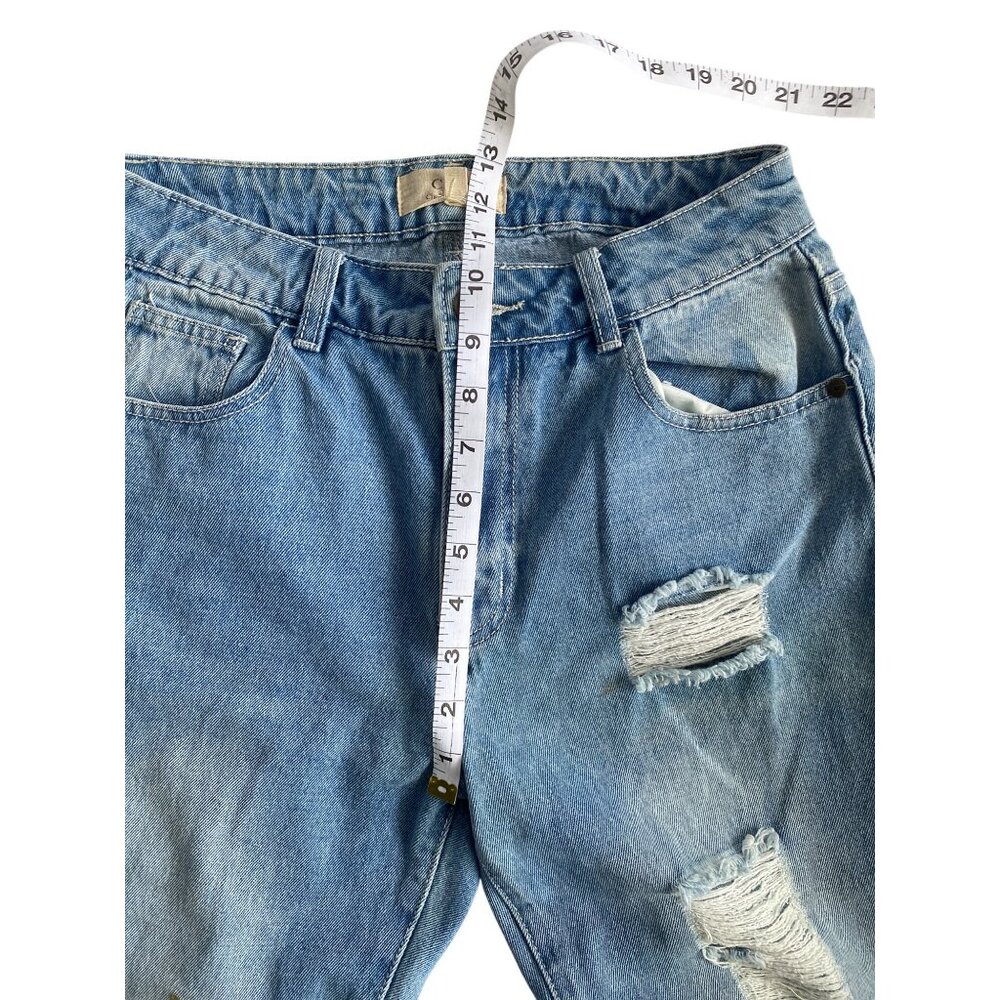 Chelsea & Violet High Rise Distressed Floral Embroidered Mom Jeans 28 Country - Picture 11 of 15